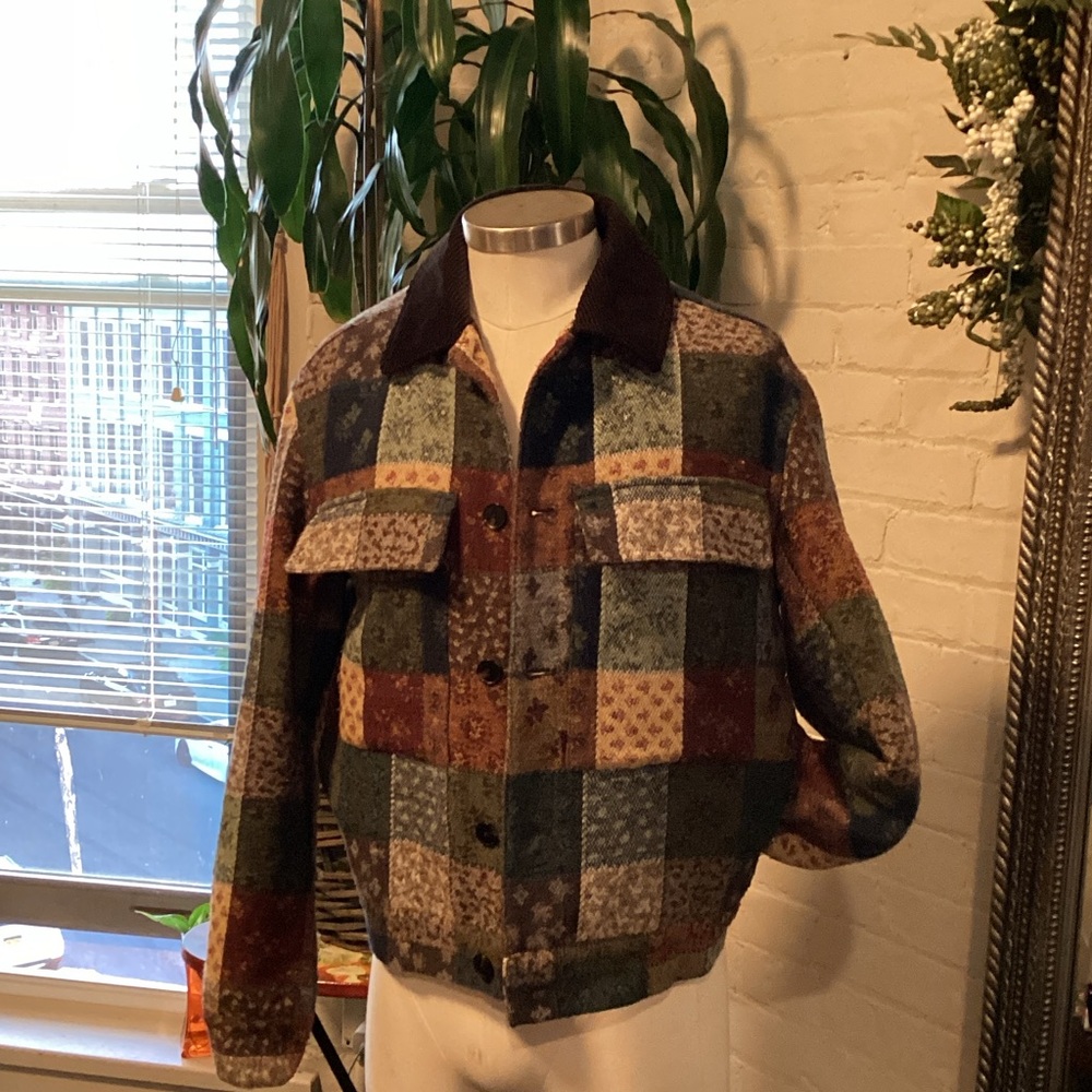 Zara Multicolor Patchwork Shirt Jacket